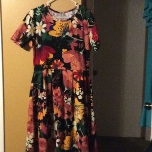 LuLaRoe XL “Amelia” Dress Floral Pattern